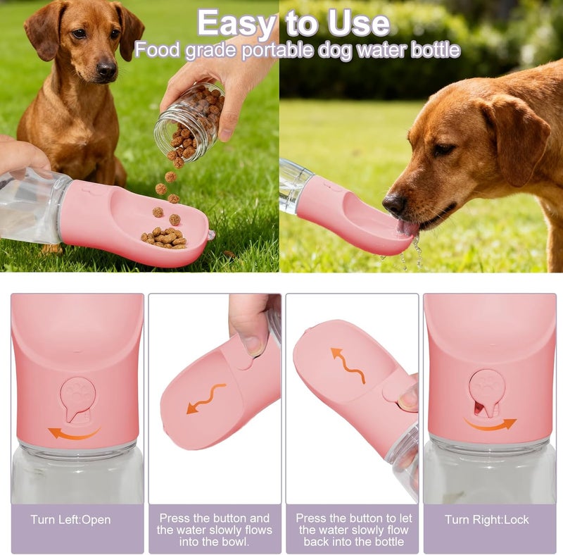 Liphier Dog Water Bottle, Portable Water Bottle with Food Container for Dogs Cat Pet Hiking Walking Travel Camping, Leak-Proof Dog Water Bowl Dispenser with Feeder Function Puppy Essentials - Image 5